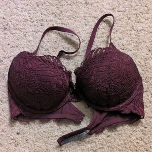 Deep Purple Lace Push Up Bra